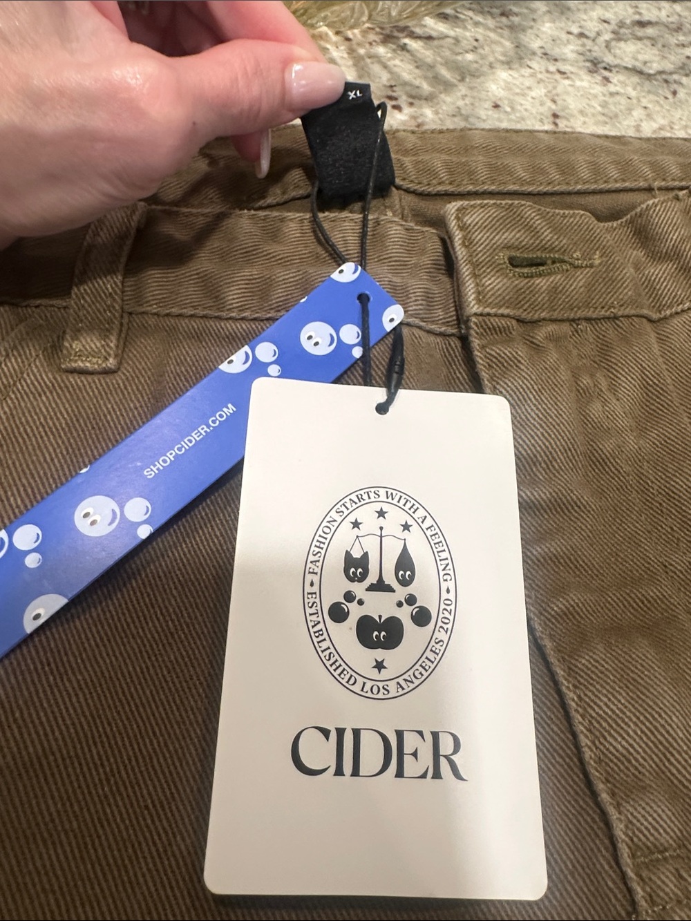 NWT Cider women’s olive denim pants size XL